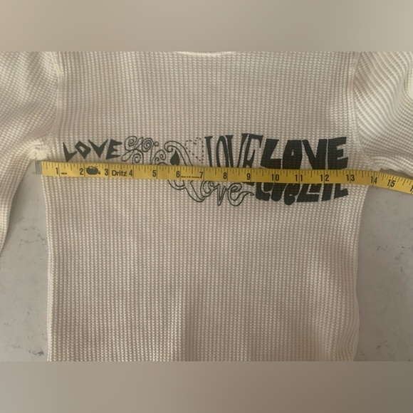 Urban Outfitters White Love Graphic Thermal Top - Size M - Picture 7 of 8